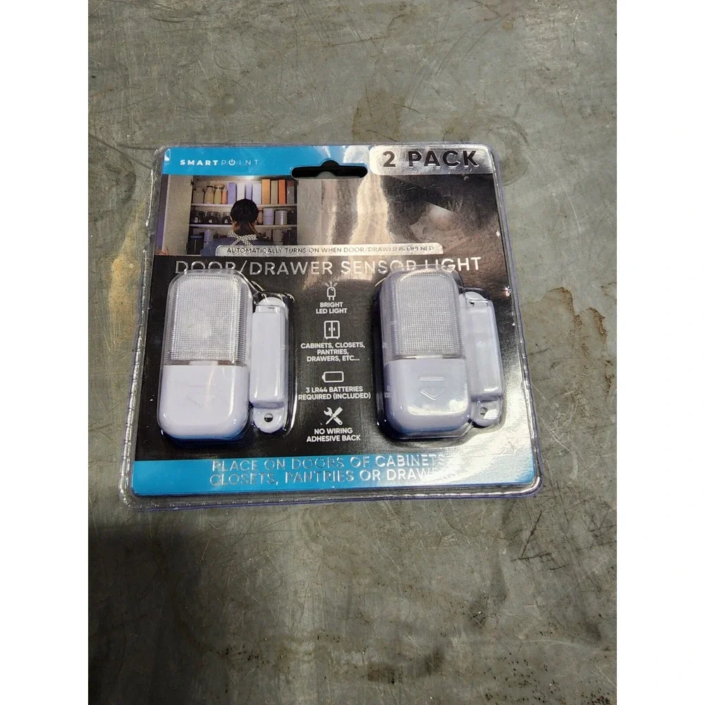 Smart‎ Point 2-Pack Door/Drawer Sensor Lights W/Adhesive Back & Batteries BNIP!